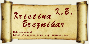 Kristina Breznikar vizit kartica